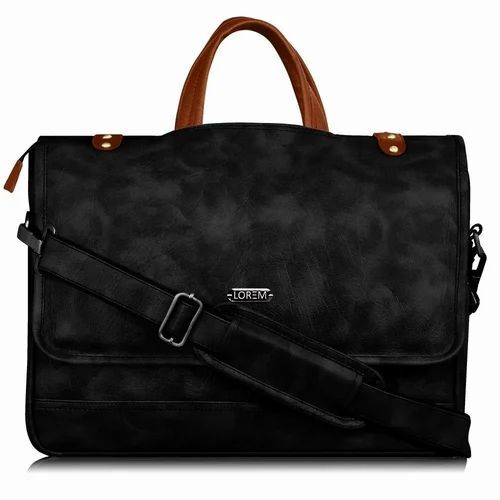 Black Mens Office Laptop Bag Bg48 - Coating Type: Pvc Coated