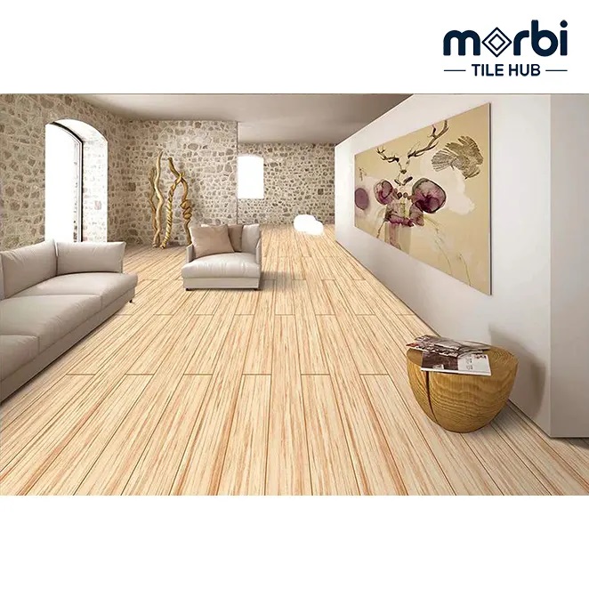 Natural Maple Wood Look 200X1000 Rustic Finish Vitrified Tile - Density: High Density Tonne Per Cubic Meter (T/M3)