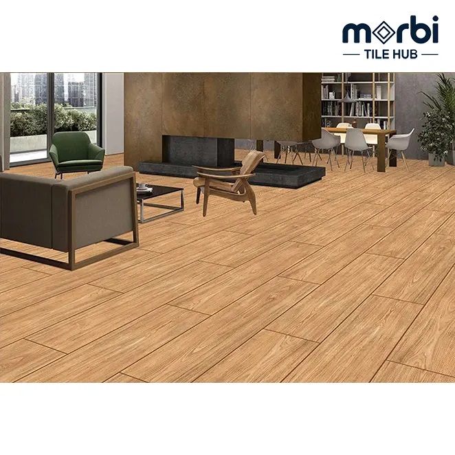 Rustic Brown Wood Look 200X1000Mm Matt Finish Anti Skid Tile - Density: High Density Tonne Per Cubic Meter (T/M3)