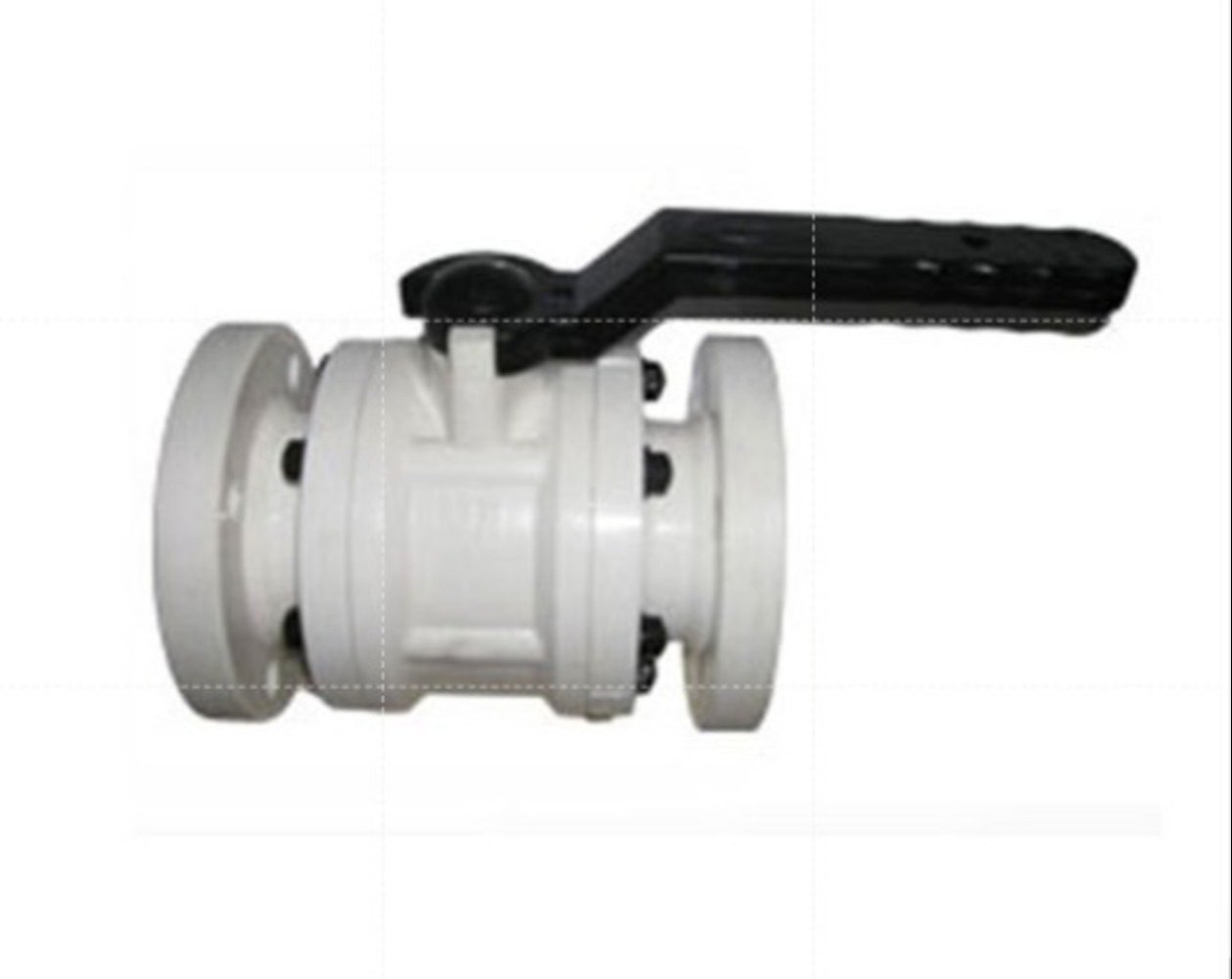 2' Pp Ball Valve Flange Type - Color: White