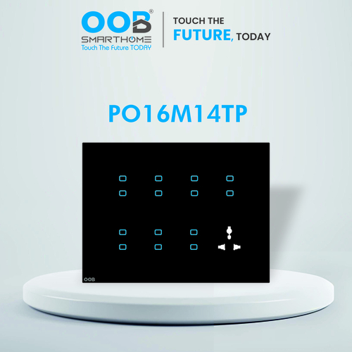 Nubee Home Automation Touch Switch Po16M14Tp - Color: Black & White