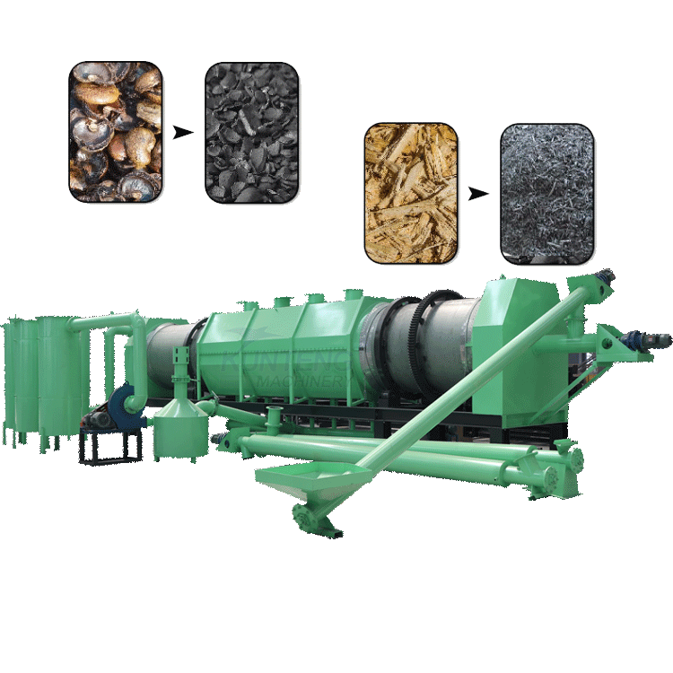 Automatic Coconut Waste Carbonization Machine - Capacity: 1000-3000 Kg/Hr