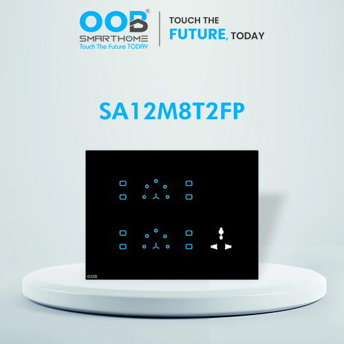 Nubee Home Automation Touch Switch Sapphire Series Sa12M8T2Fp - Color: Black & White