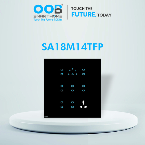 Nubee Home Automation Touch Switch Sapphire Series Sa18M14Tfp - Color: Black & White