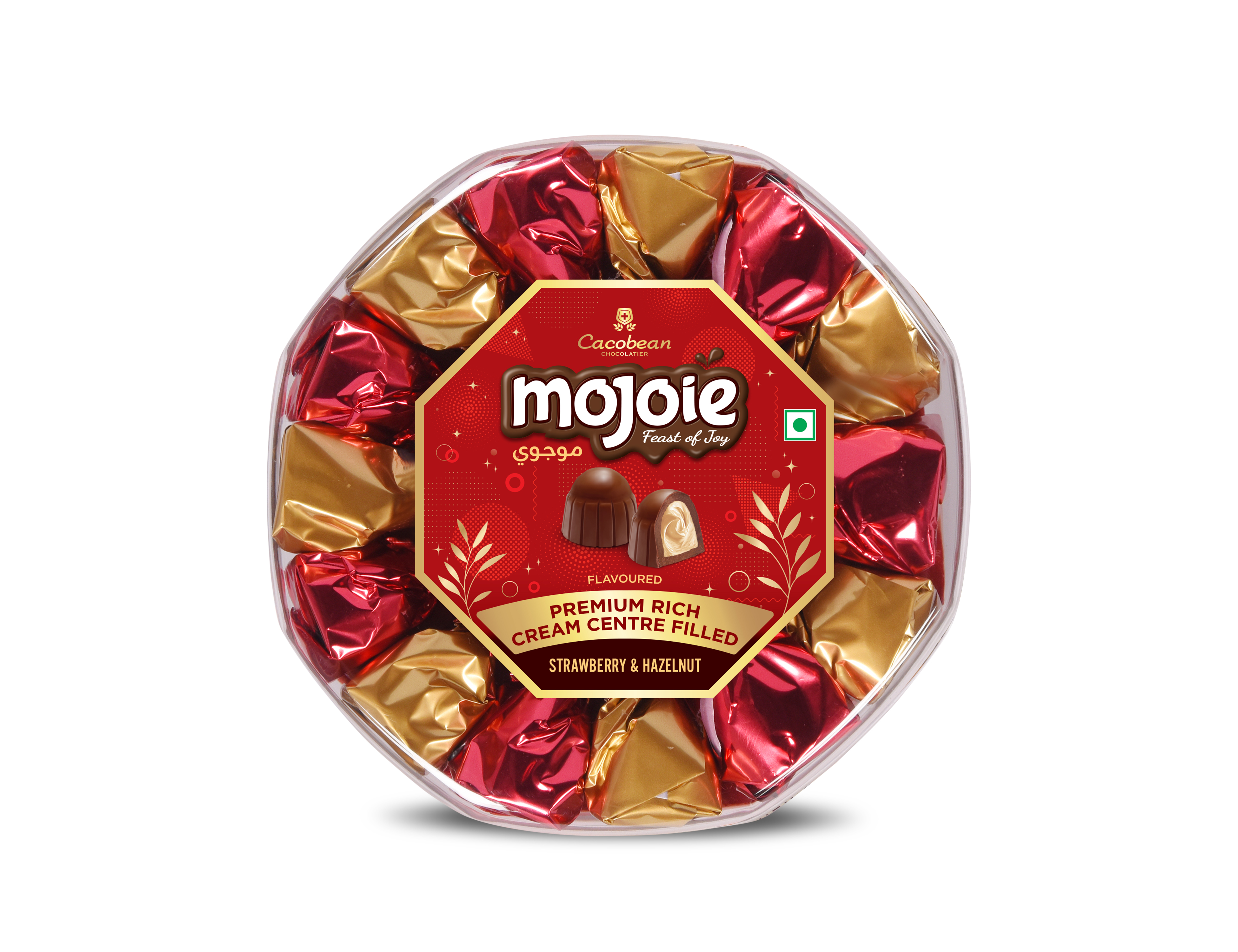 Compound Chocolate Mojoie Top Twist PCB -Octa B- b Strawberry/Hazelnut-24 Pcs
