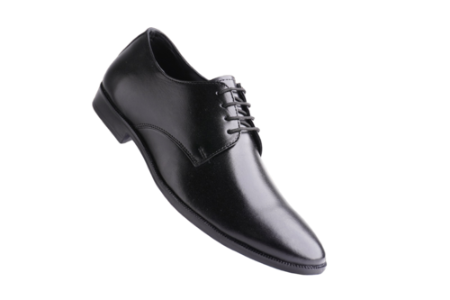 Mens Pure Leather Derby Formal Shoes - Color: Black