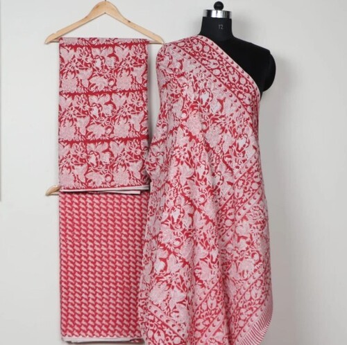 Cotton Unstitched Salwar Suit - Color: Various Colors Are Available