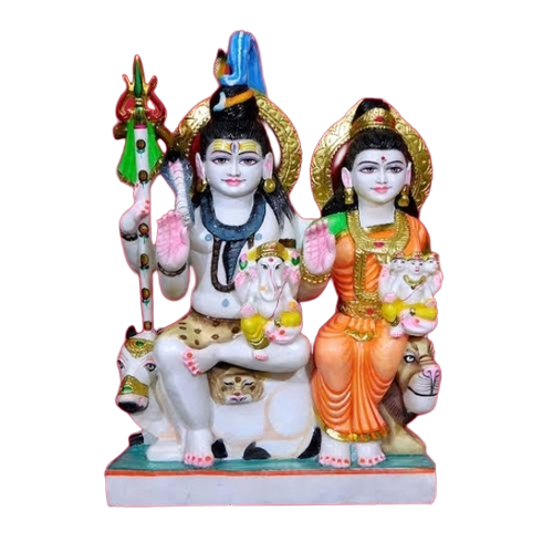 Shivji Parvati Marble Murti