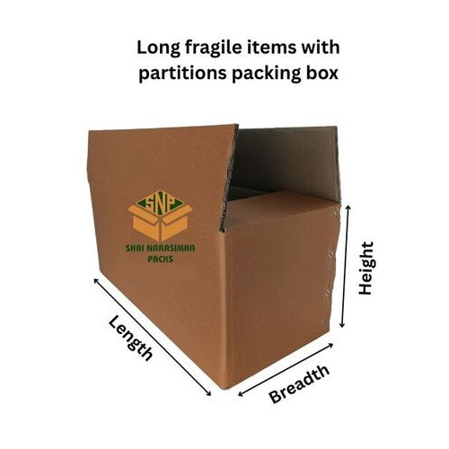 Long Fragile Items With Partitions Packing Box - Finishing: Matte Lamination