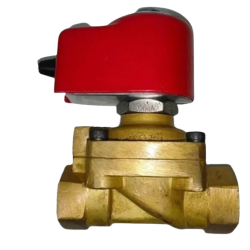 Brass Solenoid Valve - Brass, 1/4 Inch, Golden, 10 kg/cm2 Pressure | Industrial Use, Screwed Connection