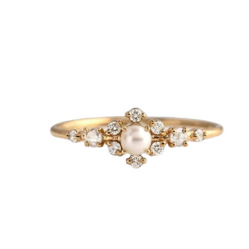 Stylist Pearl Stone Ring