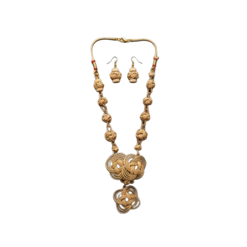 Bamboo Handicraft Premium Luxury Necklace And Earrings Set - Gender: Women