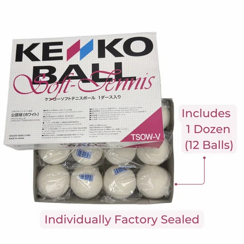 Kenko Tsow-V Soft Tennis Balls - Diameter: 66 Millimeter (Mm)
