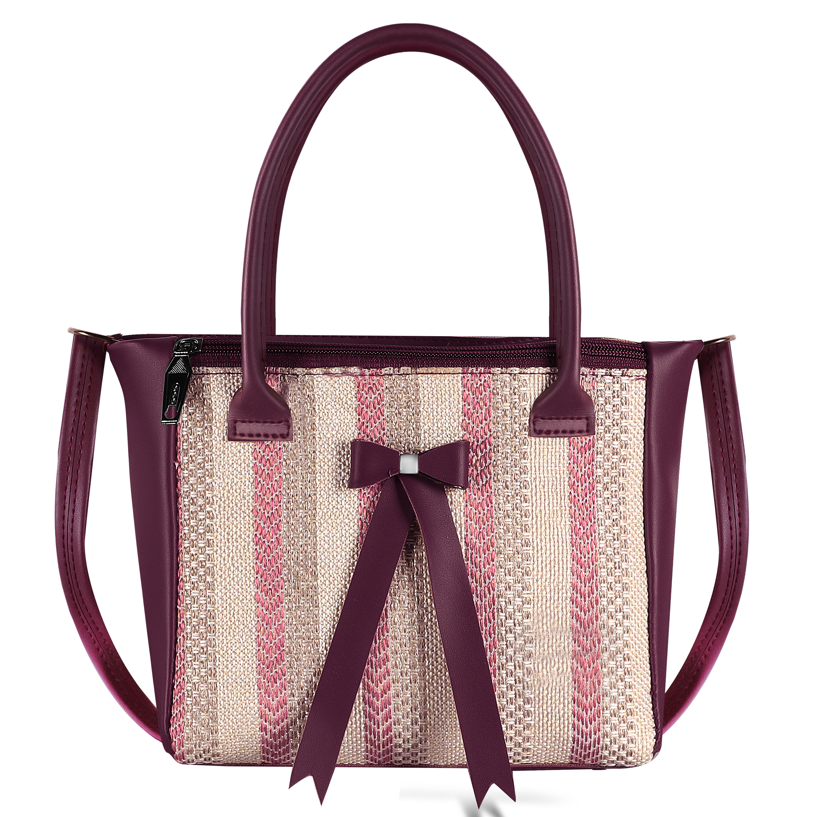 LOREM Purple Glamorous Faux Leather Handbag For Women And Girls HB23