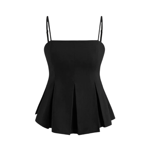 Sleeveless Women Black Top - Cotton, Customized Size, Multiple Colors | Lightweight, Breathable, Washable