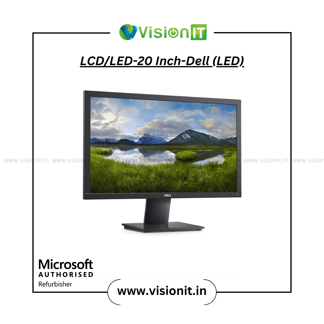 Dell 20 Inch Lcd Led Monitor For Desktop Computer Vga Display Screen Black