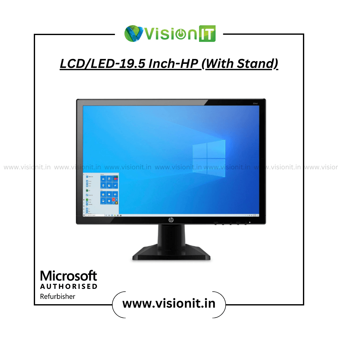 HP 19.5 Inch LCD LED Monitor with Stand for Desktop Computer VGA Display Black