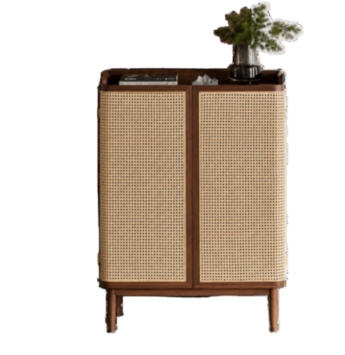 Solid Wood Cane Shoe Rack