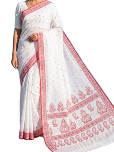 White Georgette Saree - Fabric Type: Art Silk