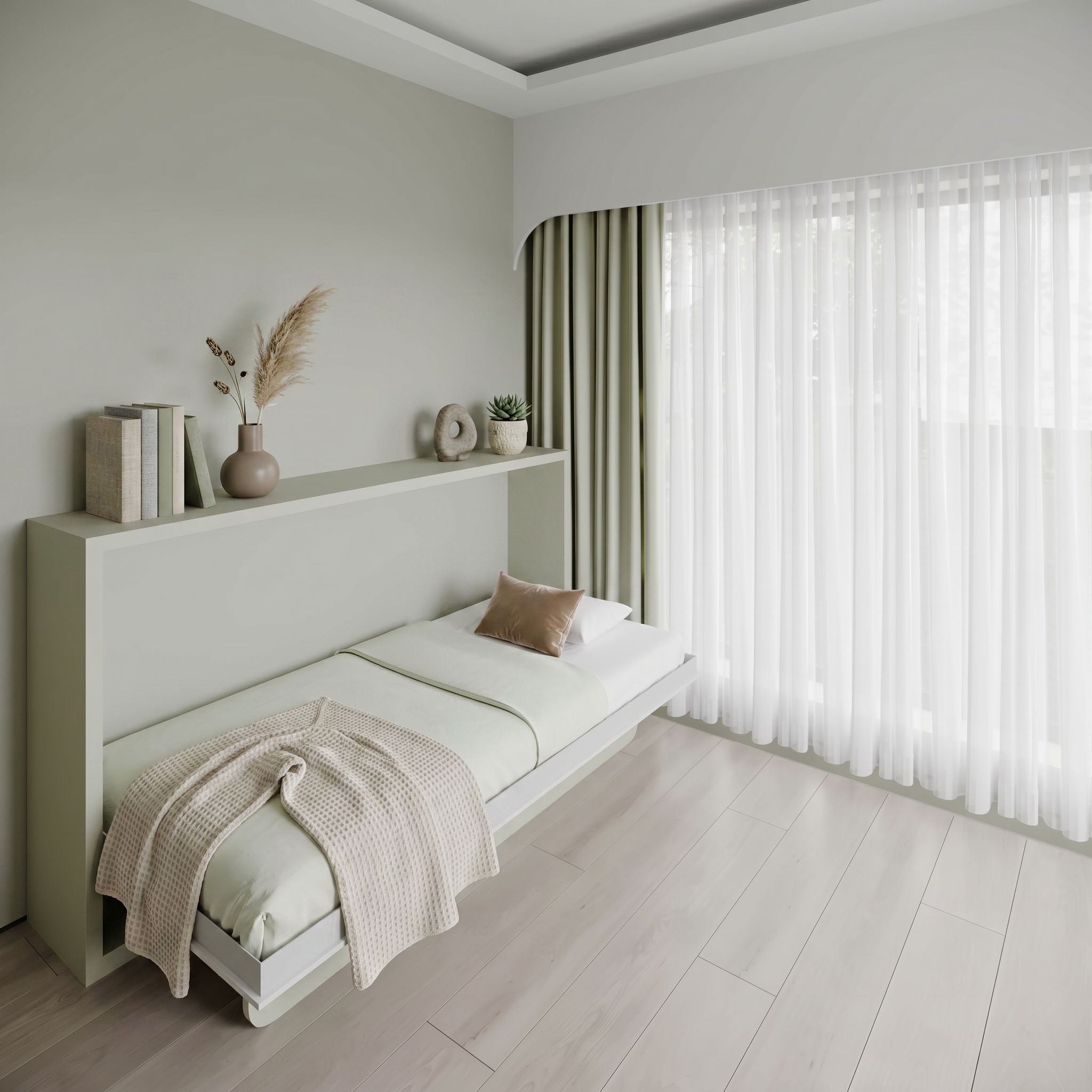 Horizontal Single Wall Bed