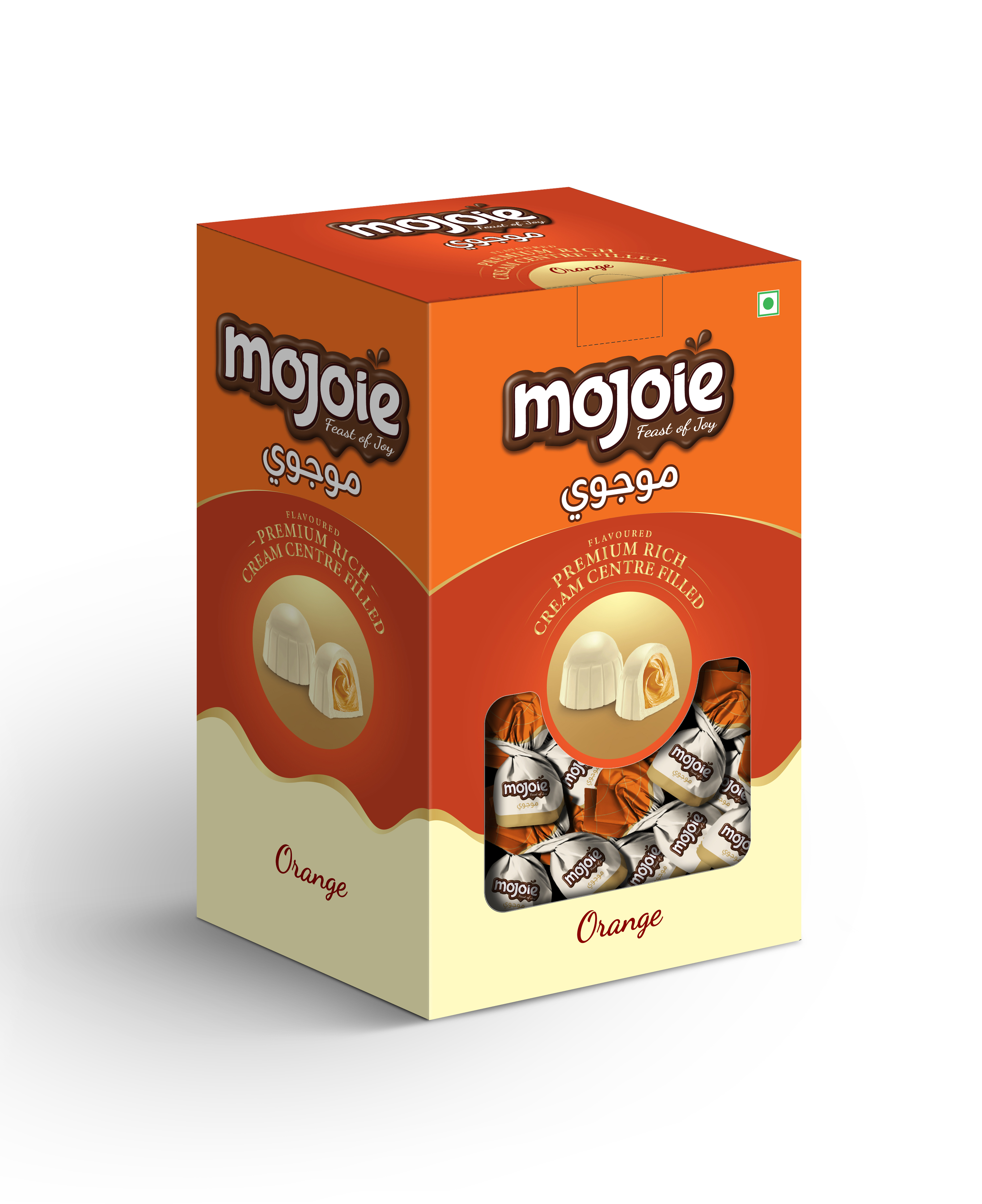 Mojoie 12G Dome Top Orange Compound Chocolate - Style: Solid Box