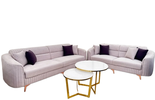 Wooden Sofa Set - Color: Light Purple