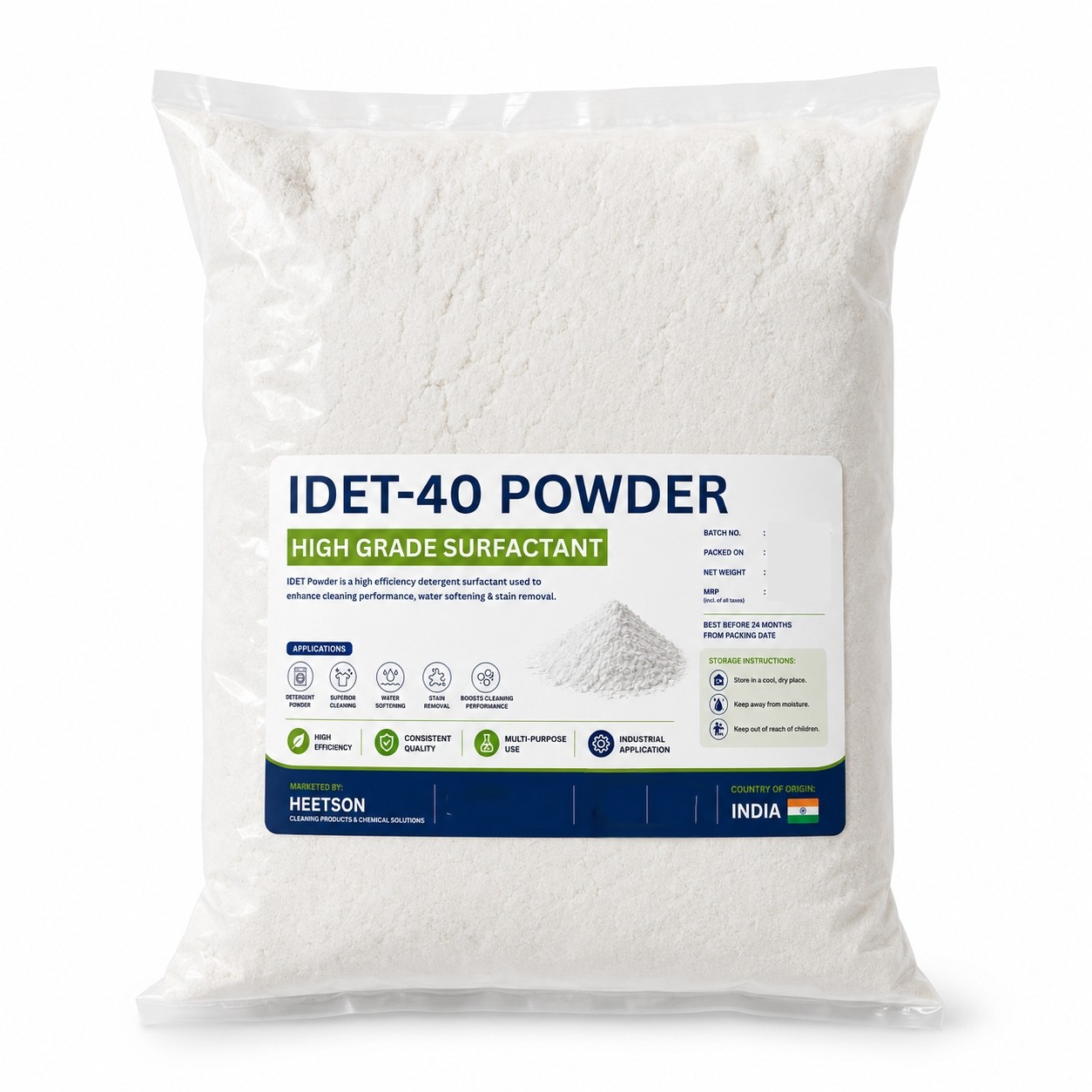 Idet-40 (Acid Slurry Substitute) Industrial Detergent Powder - Chemical Name: Idet