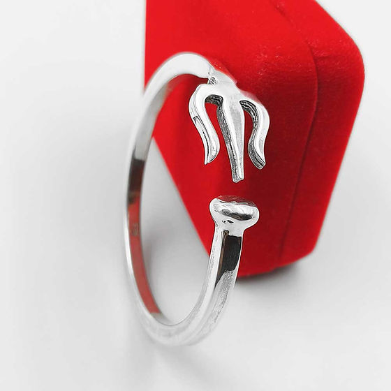 Trishul Round Solid Pure Silver bracelet for Men & Women 50 gm, Shubh Jewellers