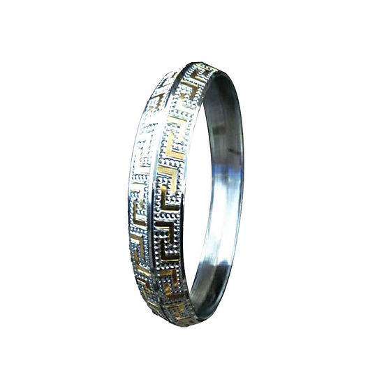 Heavy Double Sided Cnc Design Pure Silver Kada For Men 30Gm - Gender: Unisex