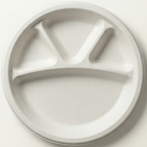 12 Inch 3 Compartment Bagasse Plate - Application: Party