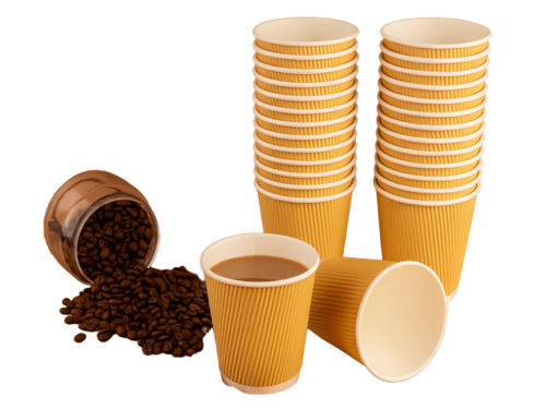 Paper Ripple Glass For Coffee Or Drinks - Color: Brown