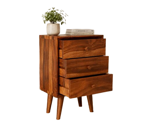 Solid Sheesham Wood Bedside Table For Bedroom - Application: No