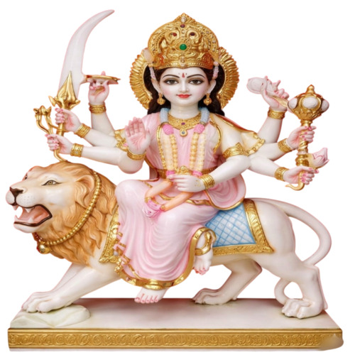 Marble Durga Ji Statue - Color: Multiple