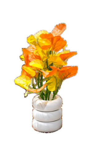Yellow Mani Basket with Ceramic Pots