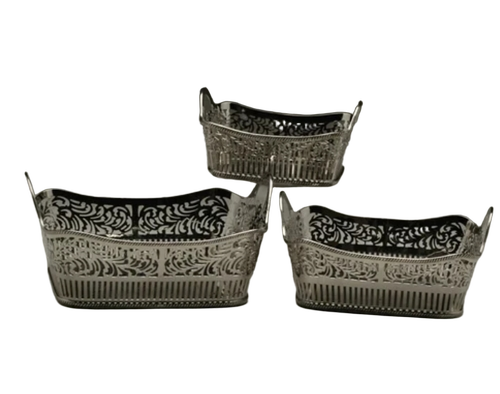 Silver Brass Bread Basket - Mount Type: Table Top