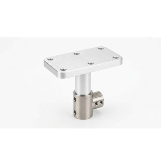 Bus Roof Hand Pole Bracket - Color: Silver