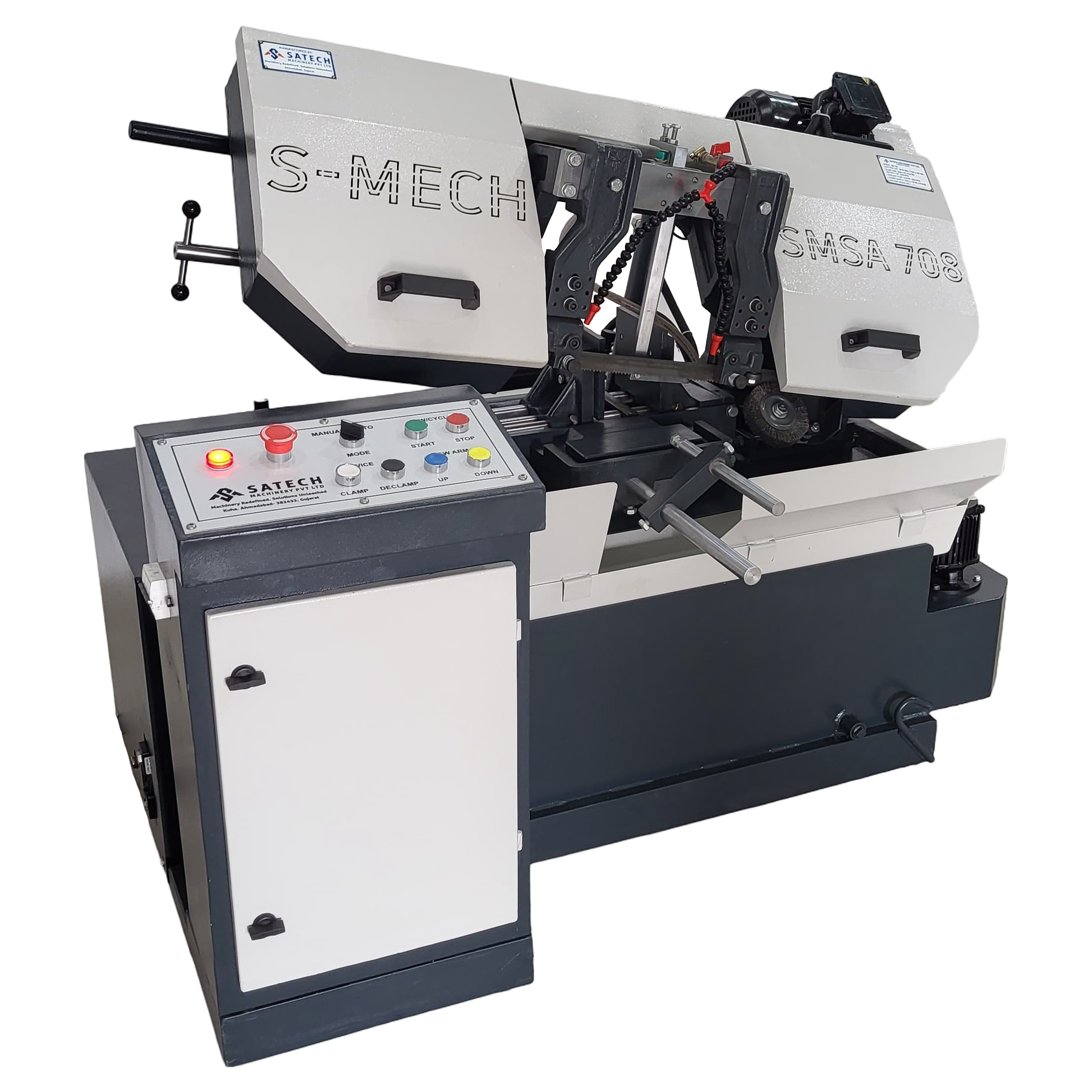 S Mech Semi Automatic Bandsaw Machine Smsa708 - Blade Size: 2540 X 27 X 0.9 Mm
