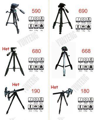 Black Long Lasting Aluminium Camera Tripod