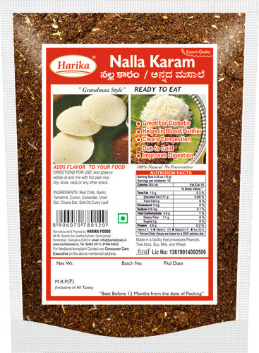 Export Quality Ready to Eat Nalla Karam Masala