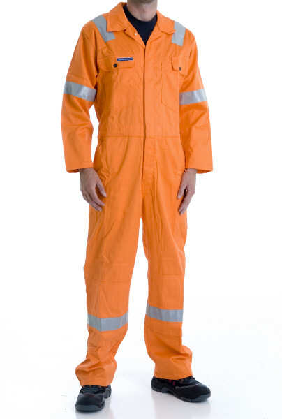 Cotton Boiler Suit - Heavy Duty 800 GSM, Orange Color | Unisex, Comfortable, Custom Logo/Name, Zip & Hook And Loop Accessories, Reflective Tape