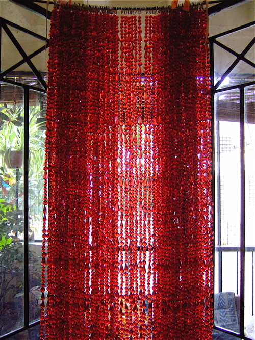 Red Beaded Curtains - Design: Antique