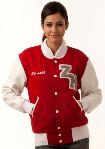 1 Women Red White Letterman Jacket