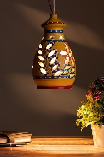 Various Colors Are Available Eco Friendly River Clay Hanging Lamp For Home Decor