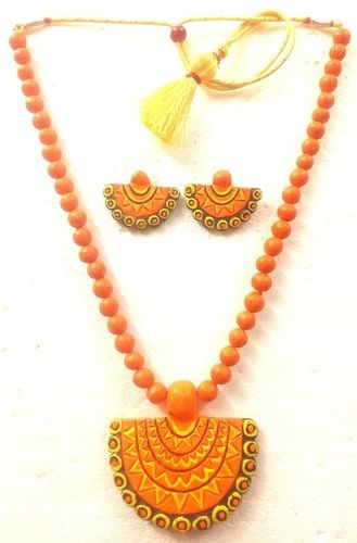 Dazzling Handmade Terracotta Necklace Set