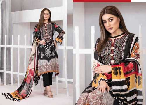 Agha Noor Tawakal Sybil Jam Satin Cotton Unstitched Suit