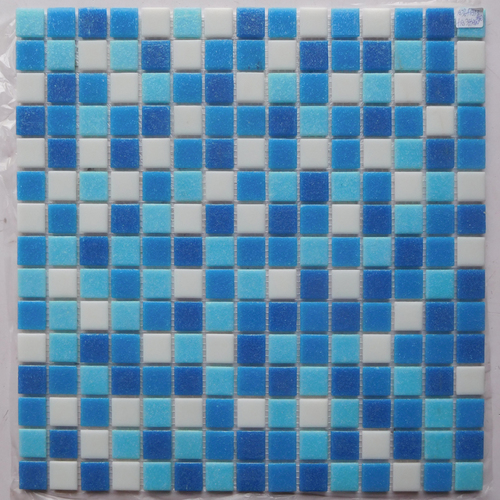 Glass Mosaic Wall Tile - Glossy High Shine Square Ceramic Tile, Polished Non-Slip Surface for Exterior Wall Applications