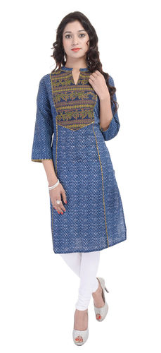 Indian Design Cotton Kurti  Bust Size: 42 Inch (In)