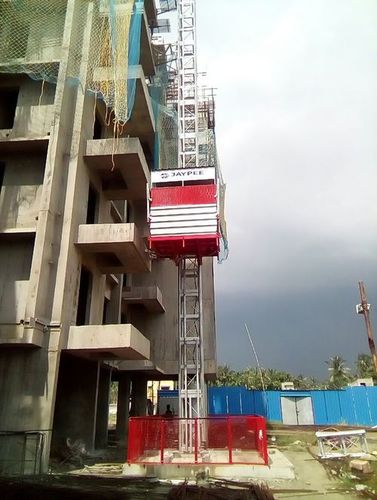 Material Hoist - 1-2 Ton Capacity, 30-36 m/min Speed | Self Erecting Mechanism, Overload Limiter, Flexible Rebar Attachments