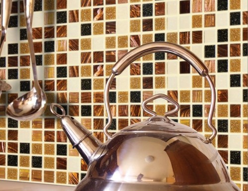 Glass Mosaic Wall Tiles - Natural Stone Slabs, Polished Finish, Custom Stone Color | Easy to Maintain, Durable, Elegant Design
