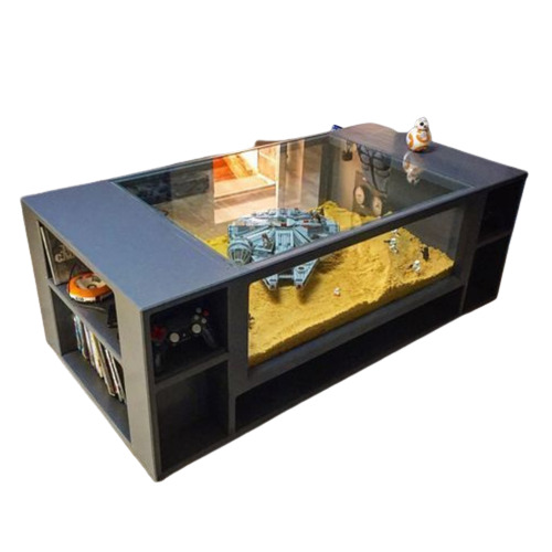 Transparent Sturdy Construction Glass Table Aquarium